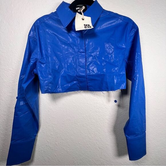 SER.O.YA Chi top 🔥NWT🔥 Royal blue coated 🖤 size XXS - Picture 3 of 7